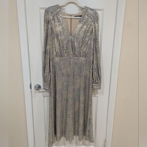 Badgley Mischka Gold Long Sleeve Dress